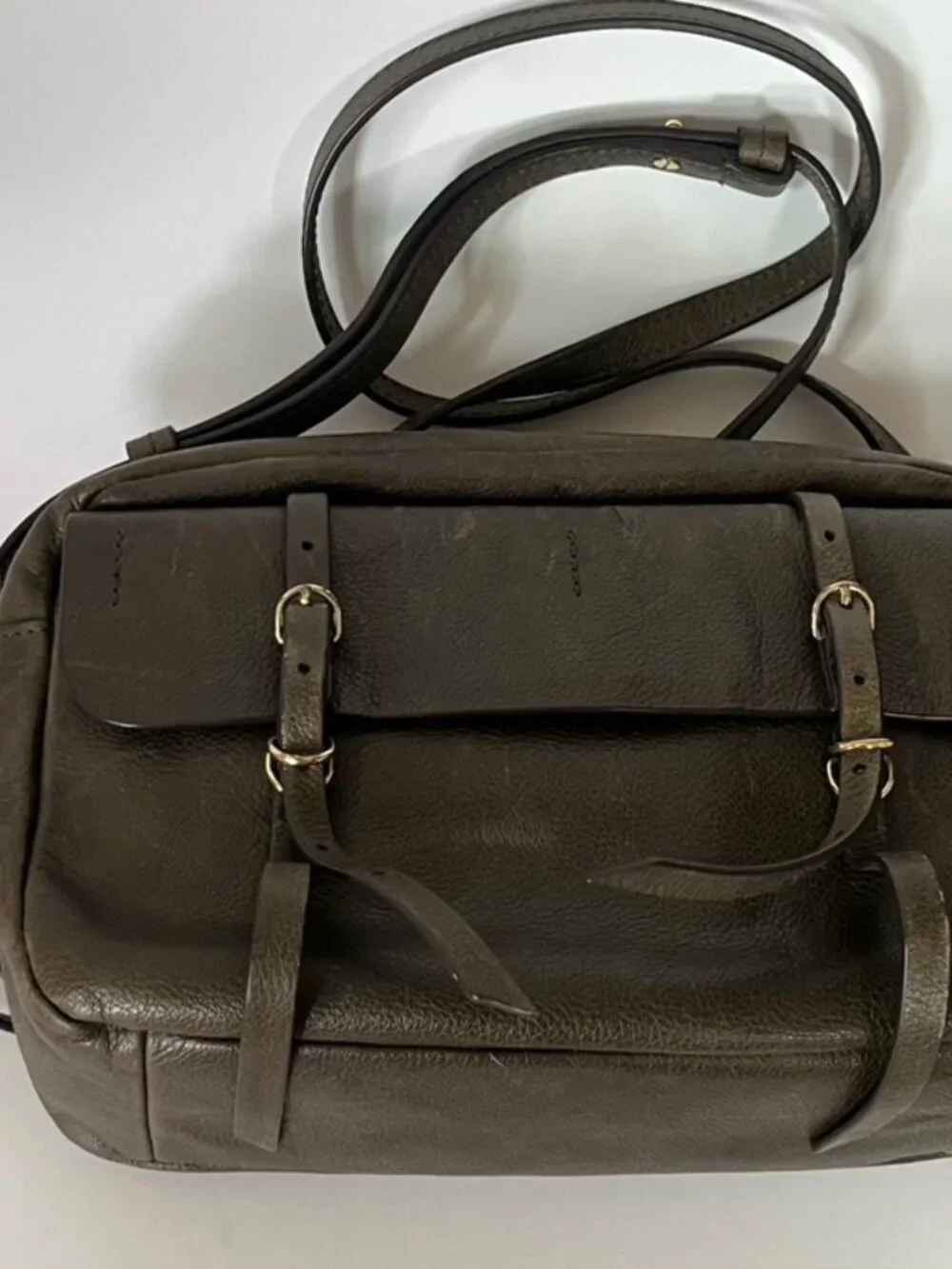Vintage Banana Republic Camera Crossbody Bag Dark Olive Green #404499